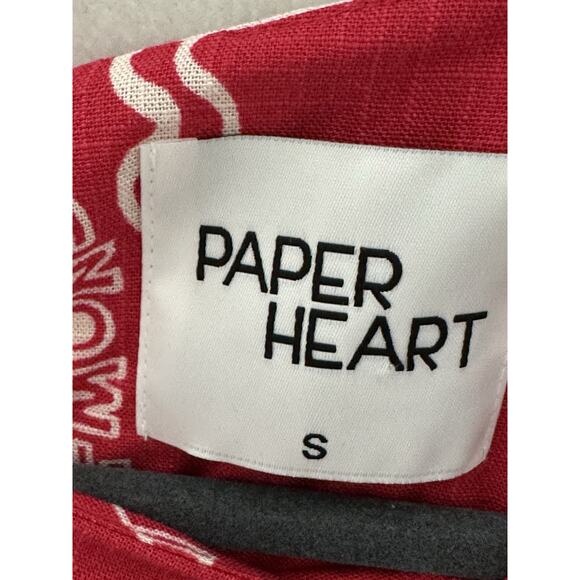 Paper Heart Tequila Mini Dress Large Red Linen Blend Margarita Vacation Cruise - Picture 3 of 7